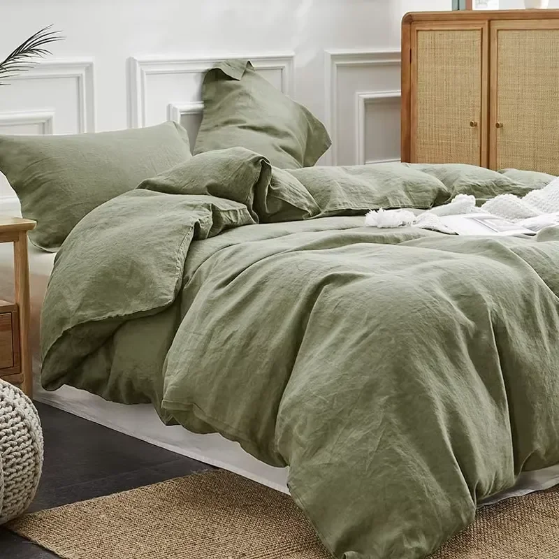 Hotel Bedding Set 100% Linen Bedding Linen Set French Flax Linen Fabric Europe Style Bedsheets Customization Wholesale
