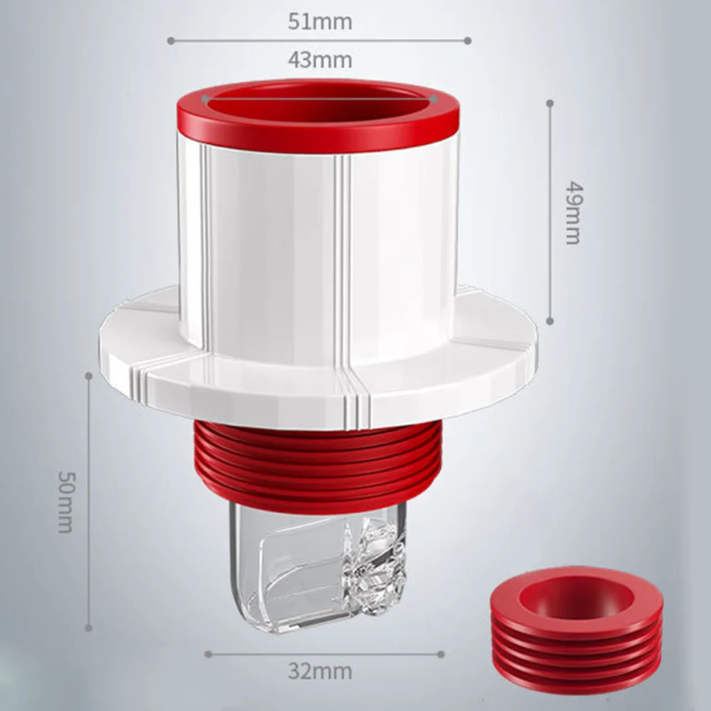 Red Silver 50mm 75mm Drain Seal For Washing Machine Kitchen Pipe Odour Stopper Sink Dishwasher Drainage Interface ABS Silicone