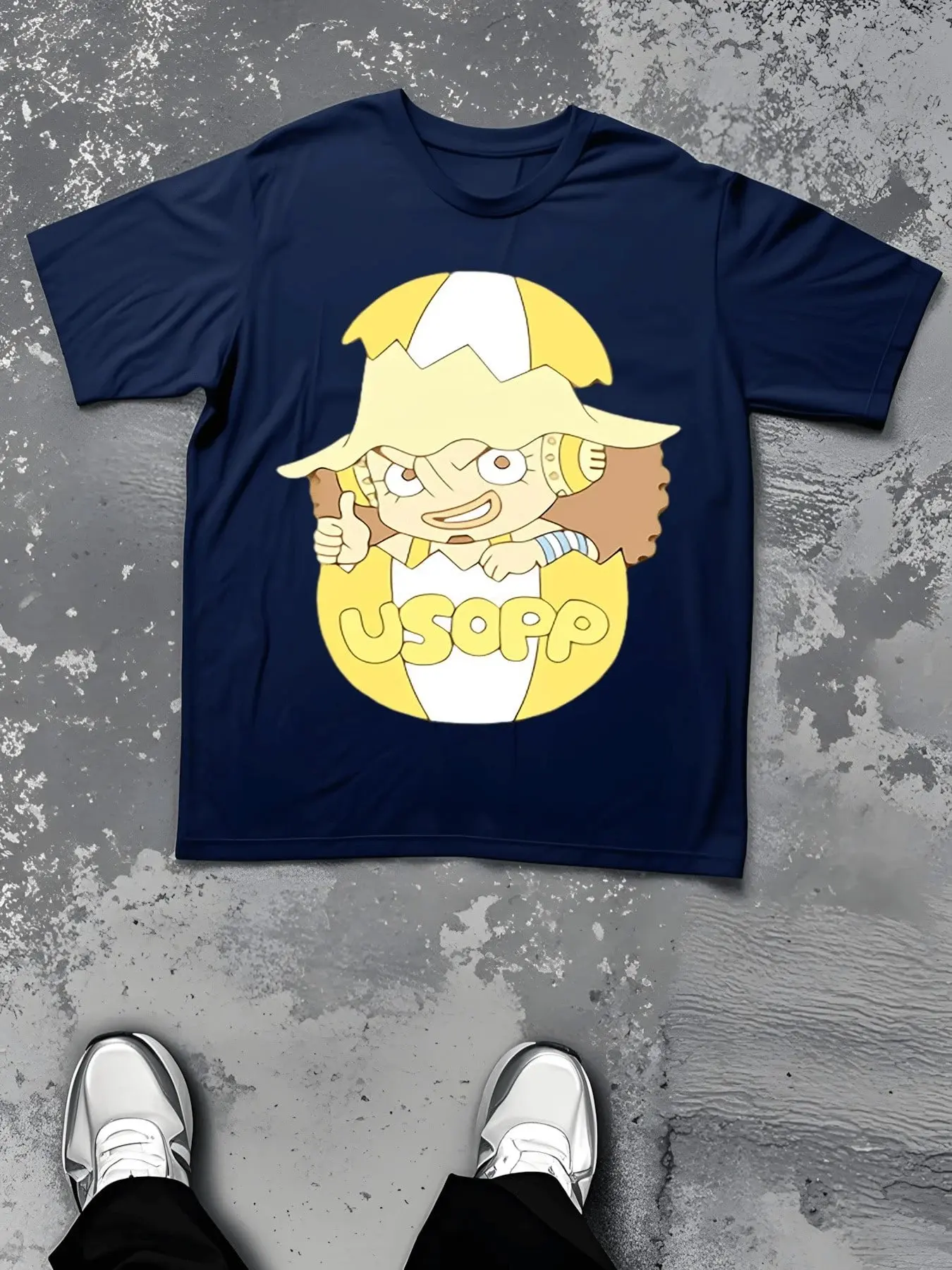Męska koszulka anime One Piece Usopp na lato 2025, casualowa koszulka z krótkim rękawem, zabawny nadruk z kreskówką, moda streetwear, ubrania Y2k