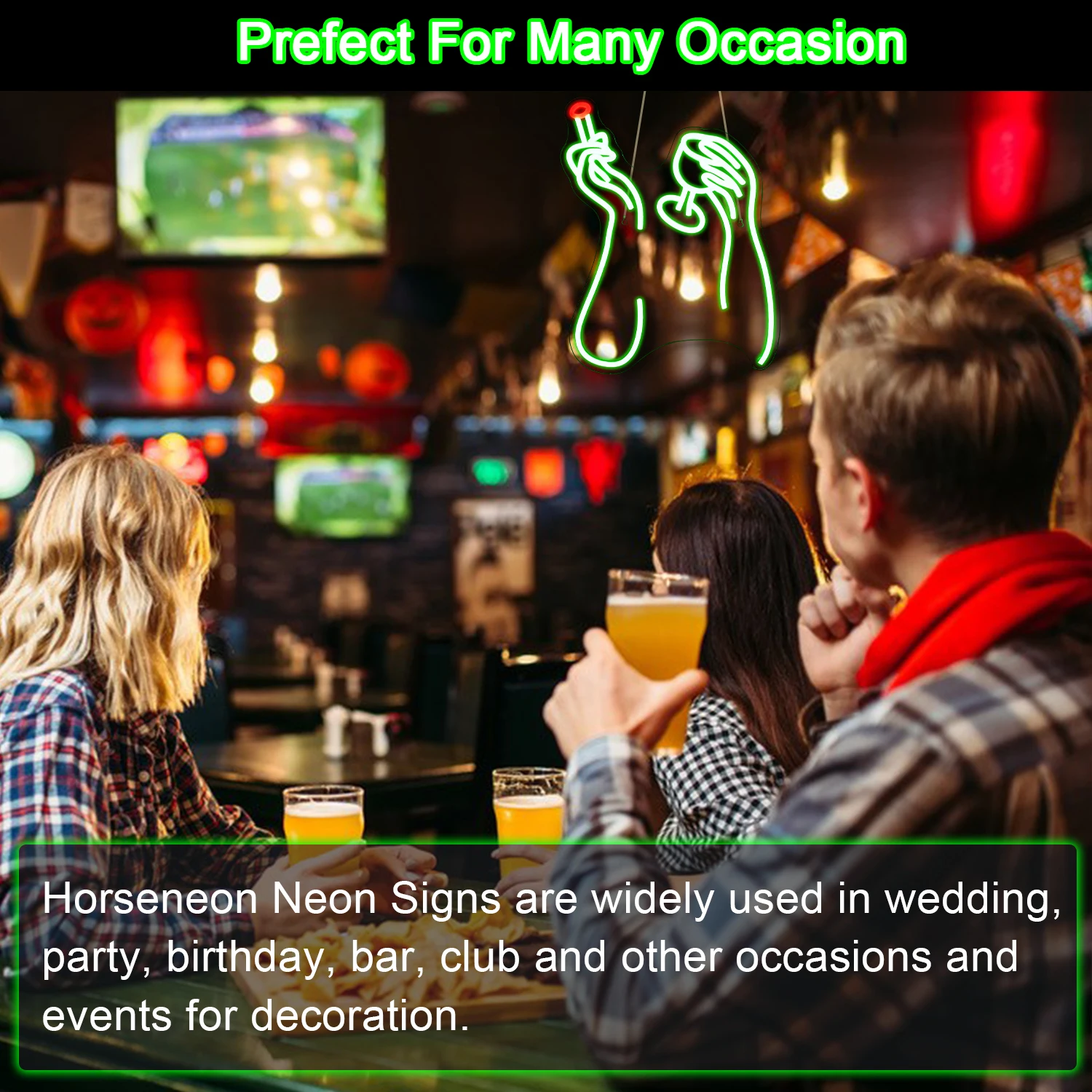 Fumar e beber Sinal de Neon para Wall Decor, Luzes LED verdes, Bar Party, Pub, Decoração do quarto, Light Up Signs, USB Power Lamp