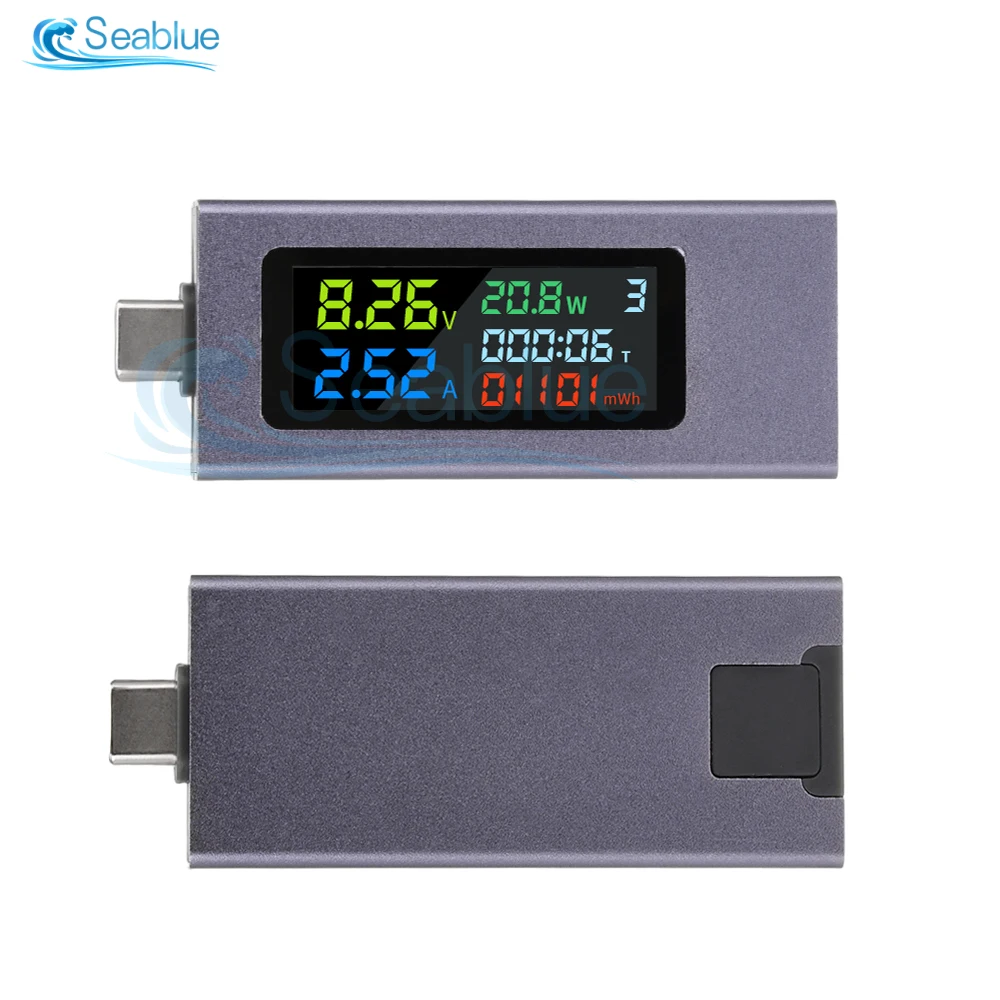 Type-C Current And Voltage Capacity Tester Accurately Detects Battery Current And Voltage Detects Charger Capacity 4.5-50V 0-8A