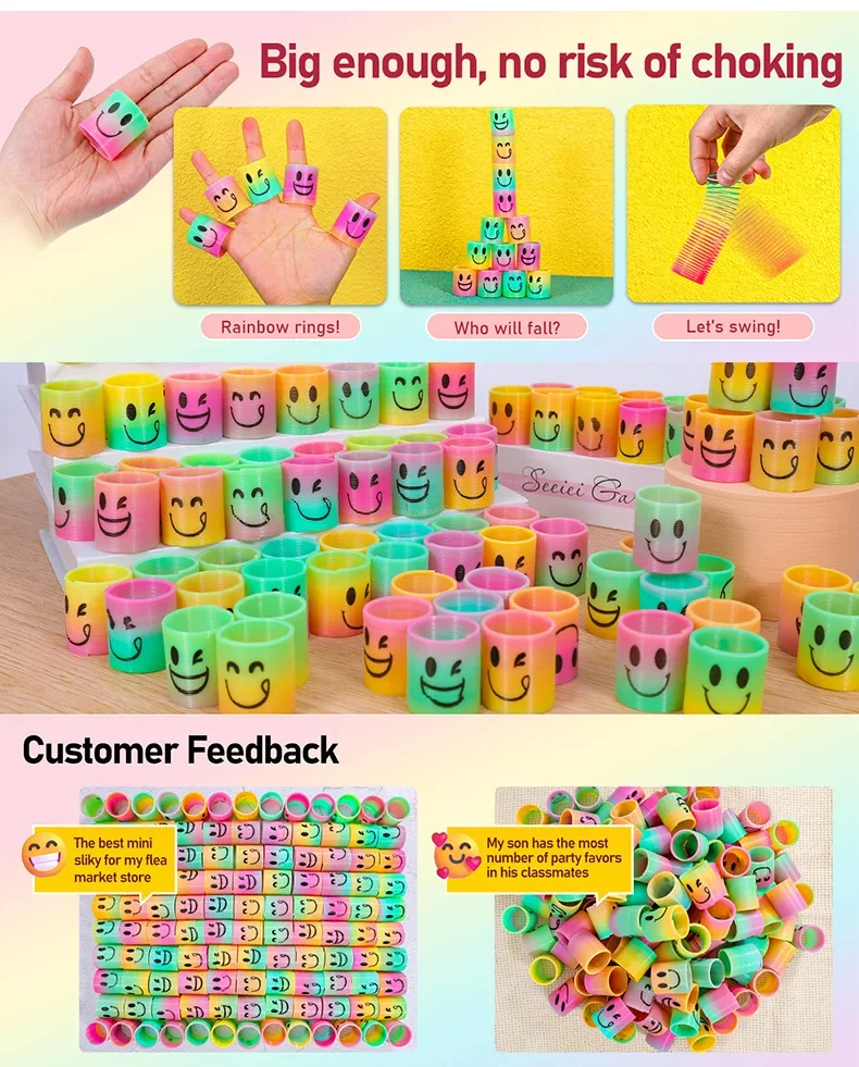 12/24PCS Regenbogen Magie Frühling Spielzeug Bunte Spule Party Gefälligkeiten für Kinder Geburtstag Pinata Füllstoffe Kindergarten Souvenir Geschenke groß – Detail 7