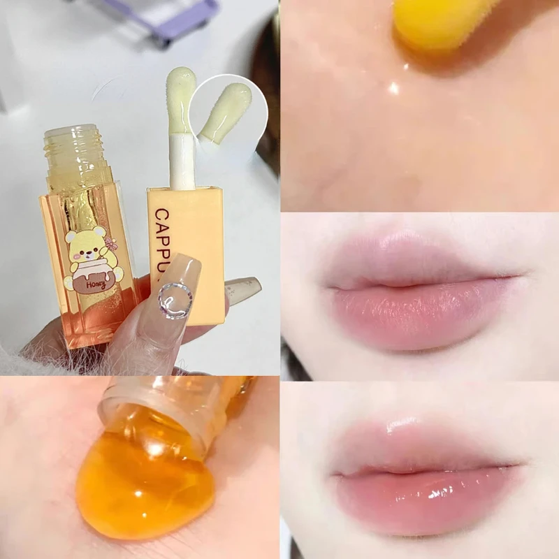 Honey Lip Oil Moisturizing Anti-dry Lip Balm Anti-cracking Hydrating Lipstick Lip Gloss Base  Sleep Mask Korean Makeup Cosmetic