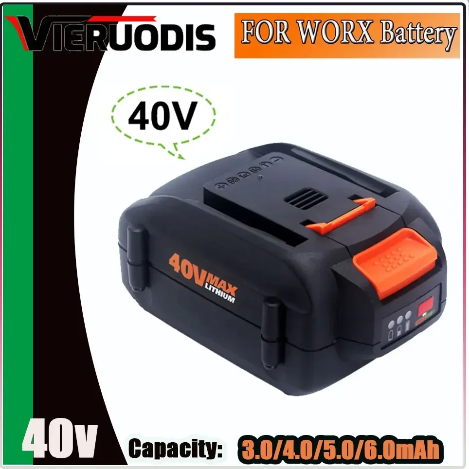 

For WORX New 40V 3.0AH/4.0AH/5.0AH/6.0AH Replaceable Lithium-Ion Battery WA3580