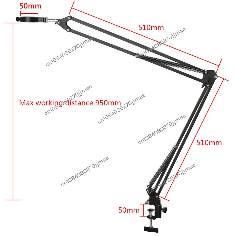 51cm Adjustable Clamp Bracket 40mm/50mm Lens Holder Circle Digital Microscope Industrial Camera Cantilever Bracket