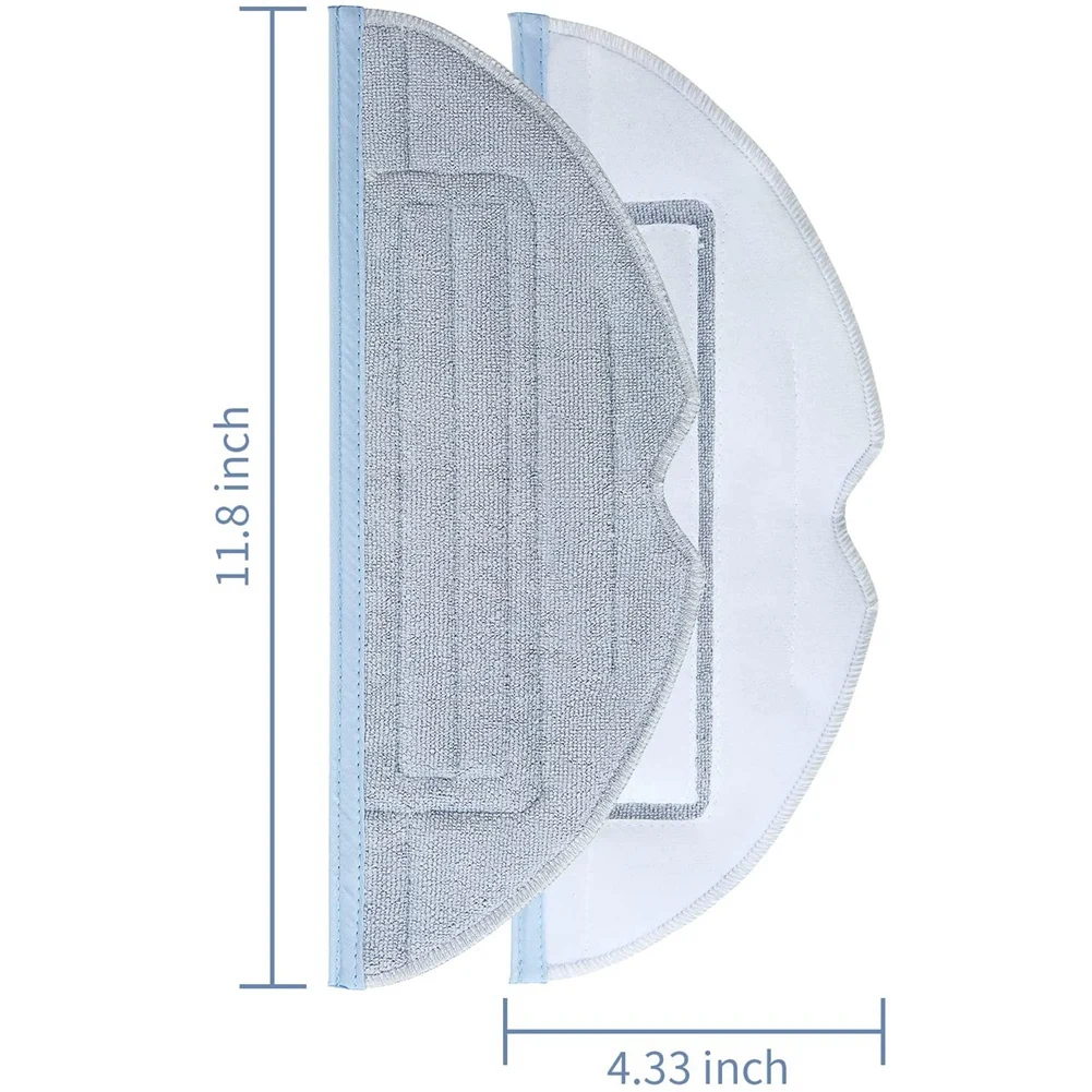 6 pak bantalan pel pengganti vakum, untuk Roborock S7 + T7S Plus aksesori bantalan lembut Microfiber basah dapat digunakan kembali