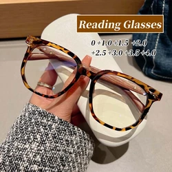 Lunettes de lecture carrées vintage pour femmes, lunettes unisexes avec jambes en bois, lunettes pour contrevenants dioptriques, lunettes de vue, 0 + 1.0 à + 4.0