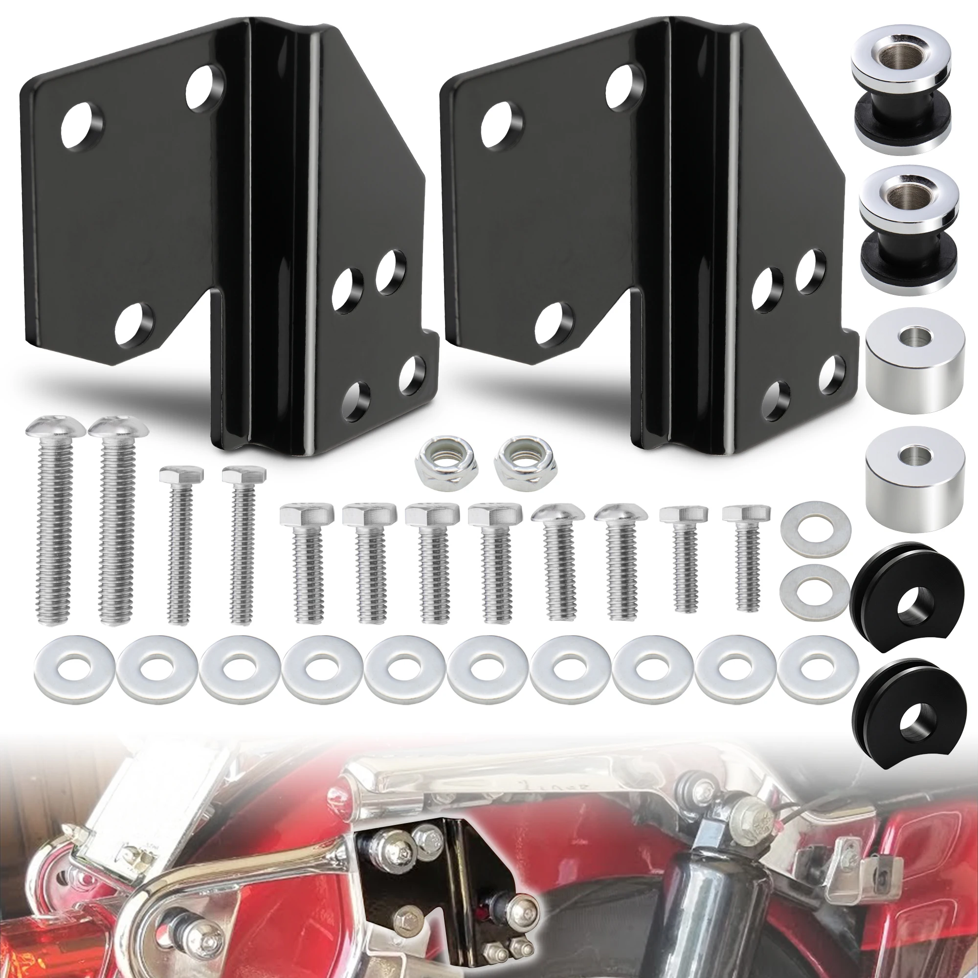 

Sissy Bar Front Docking Hardware Kit for Harley Touring Street Glide Electra Glide Road King Road Glide 1997-2008