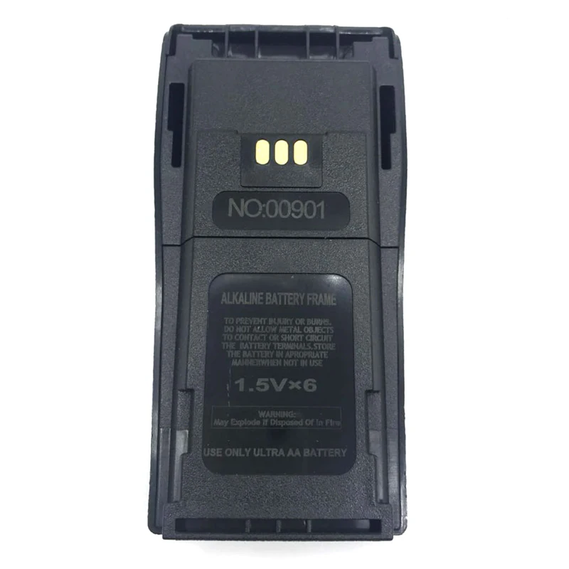 배터리 박스 6x AA 케이스 어댑터(모토로라 DEP450 GP3188 GP3688 DP1400 PR400 CP140 CP040 CP200 EP450 CP180 라디오용 벨트 클립 포함)