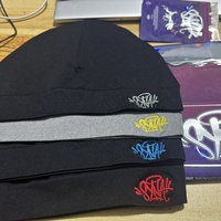 SYNA Embroidered Knitted Hat+Original Keychain Trendy Brand Street Air Cooled Hat for Autumn and Winter Warmth