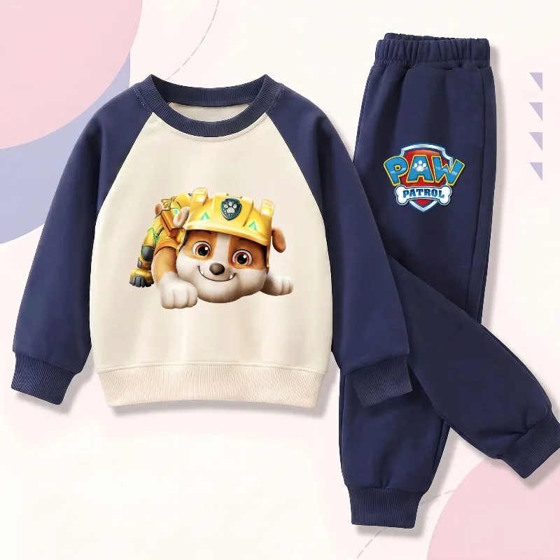 2026 Autumn Children's Casual Tracksuit Fashion Printed Boys O Neck Hoodies and Long Pant Two Piece Sets Kids Sweatshirt Suit