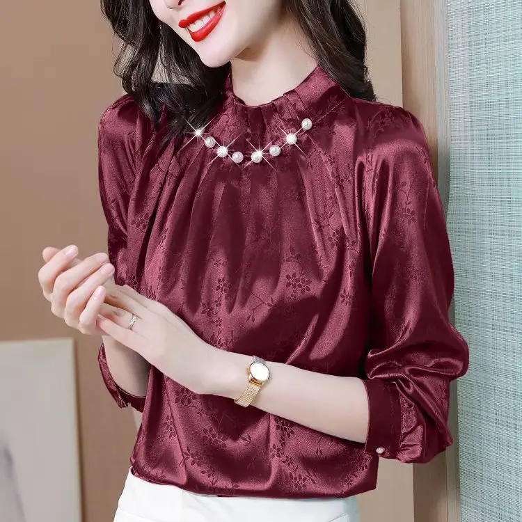 Top Women\'s Autumn Outfit New Fashionable Temperament Age Reducing Shirt Loose and Slimming Versatile Western Style Shirt