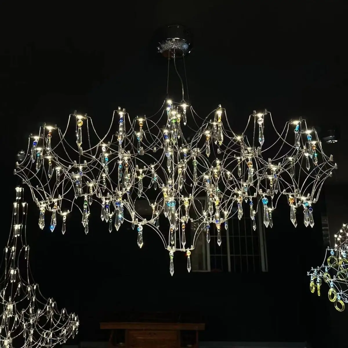 Modern LED Starry Sky Ceiling Chandeliers Firefly Living Dining Room Pendant Lamp Home Decor Hanging Light Luster Fixtures