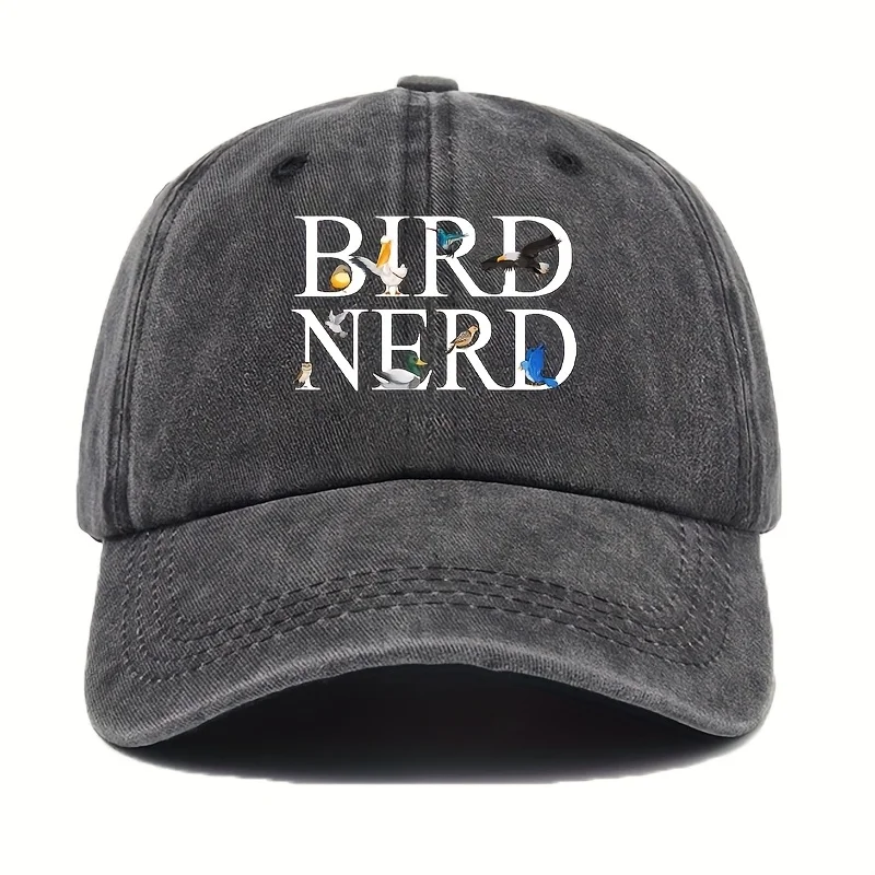 

Vintage Birding Hat with BIRD NERD Text - Adjustable non-Elastic Baseball cap, Lightweight Duckbill for Bird Watching, Outdoor A