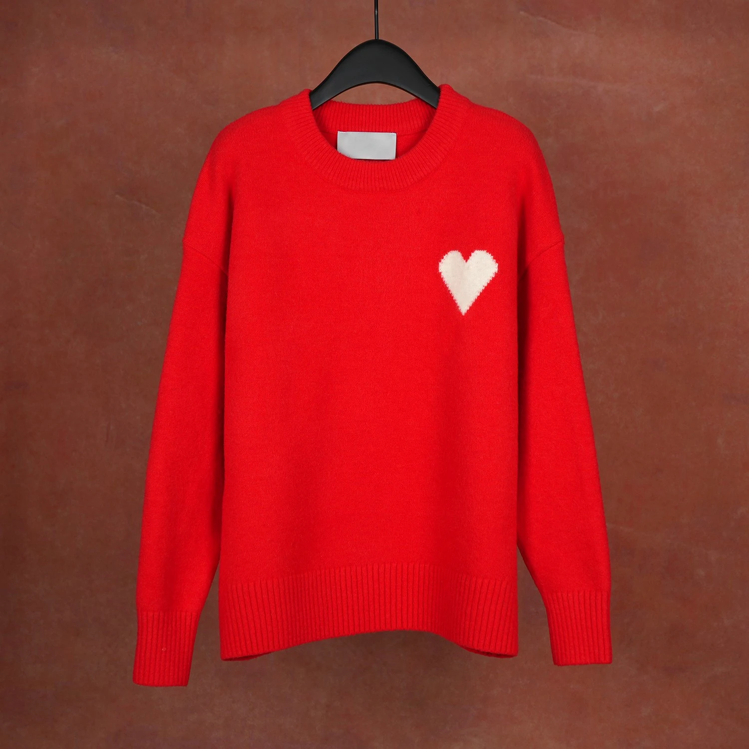 

Loose Fit Long Sve round Ne Knitted Sweater Embroidered Heart Letter a Women's Faion Casual Comfortable Winter Wool Blend