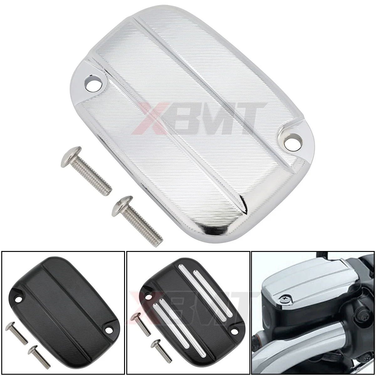 Motorcycle Brake Master Cylinder Reservoir Cover For Harley Touring V-Rod Street Electra Glide Road King 2007-2015