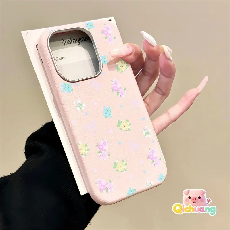 Soft Small Flower Ribbon Bow Casing For Samsung Galaxy S26 S25 S24 S23 S22 S21 S20 Plus Ultra Leather Shockproof Phone Case