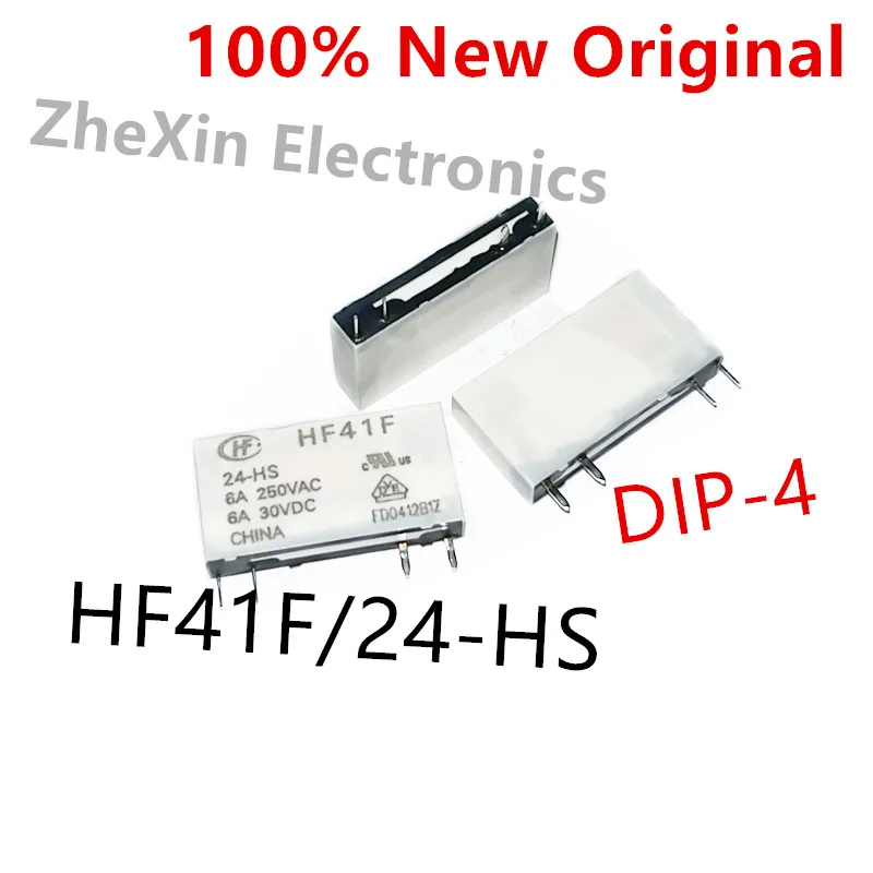 10PCS/Lot   HF41F/24-HS 、HF41F/12-HS 、HF41F/5-HS   DIP-4   New Original Power Relay   HF41F-24-HS 、HF41F-12-HS 、HF41F-5-HS