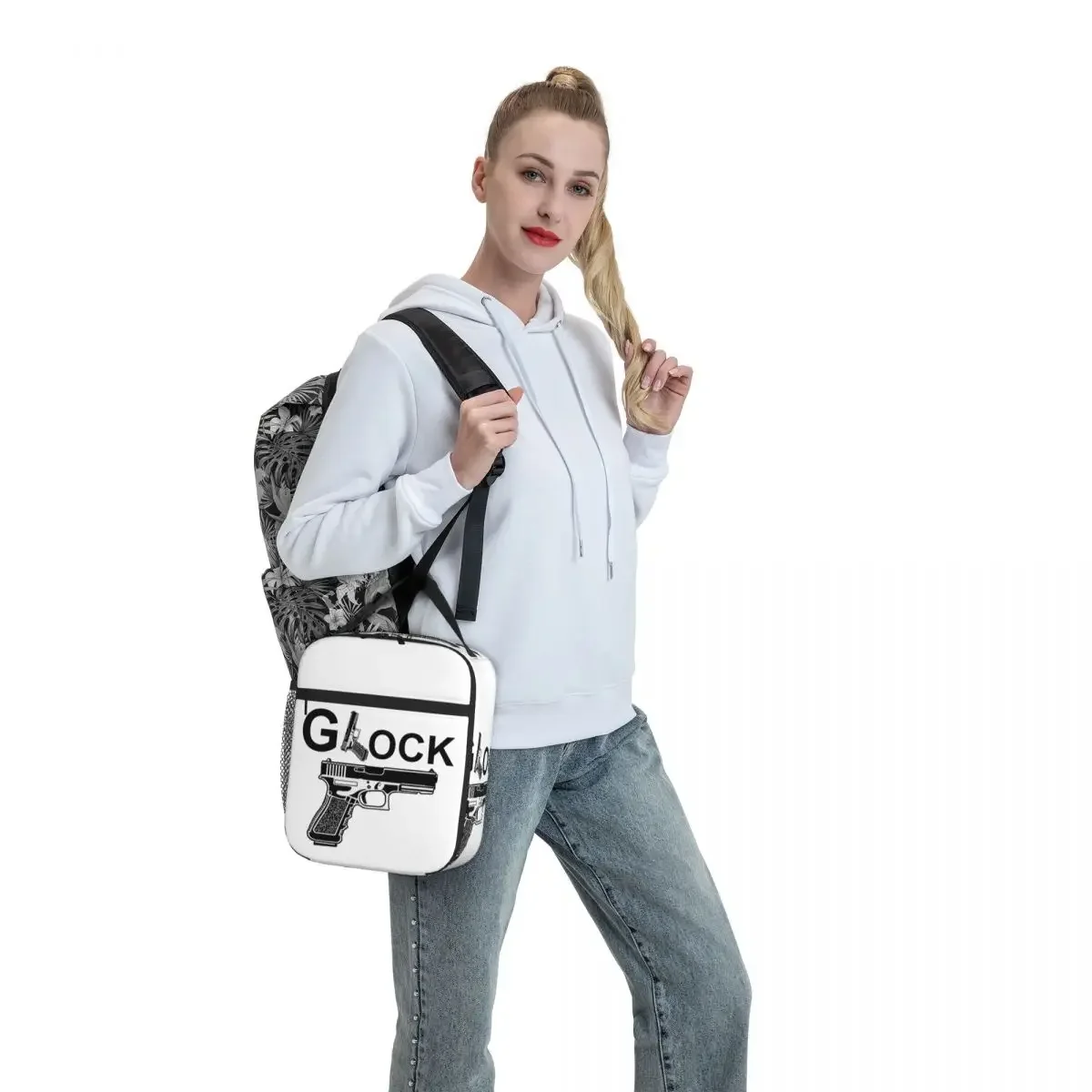 Glock USA Handgun Lunch Bags Insulated Lunch Tote Portable Thermal Bag Leakproof Picnic Bags for Woman Work Children School