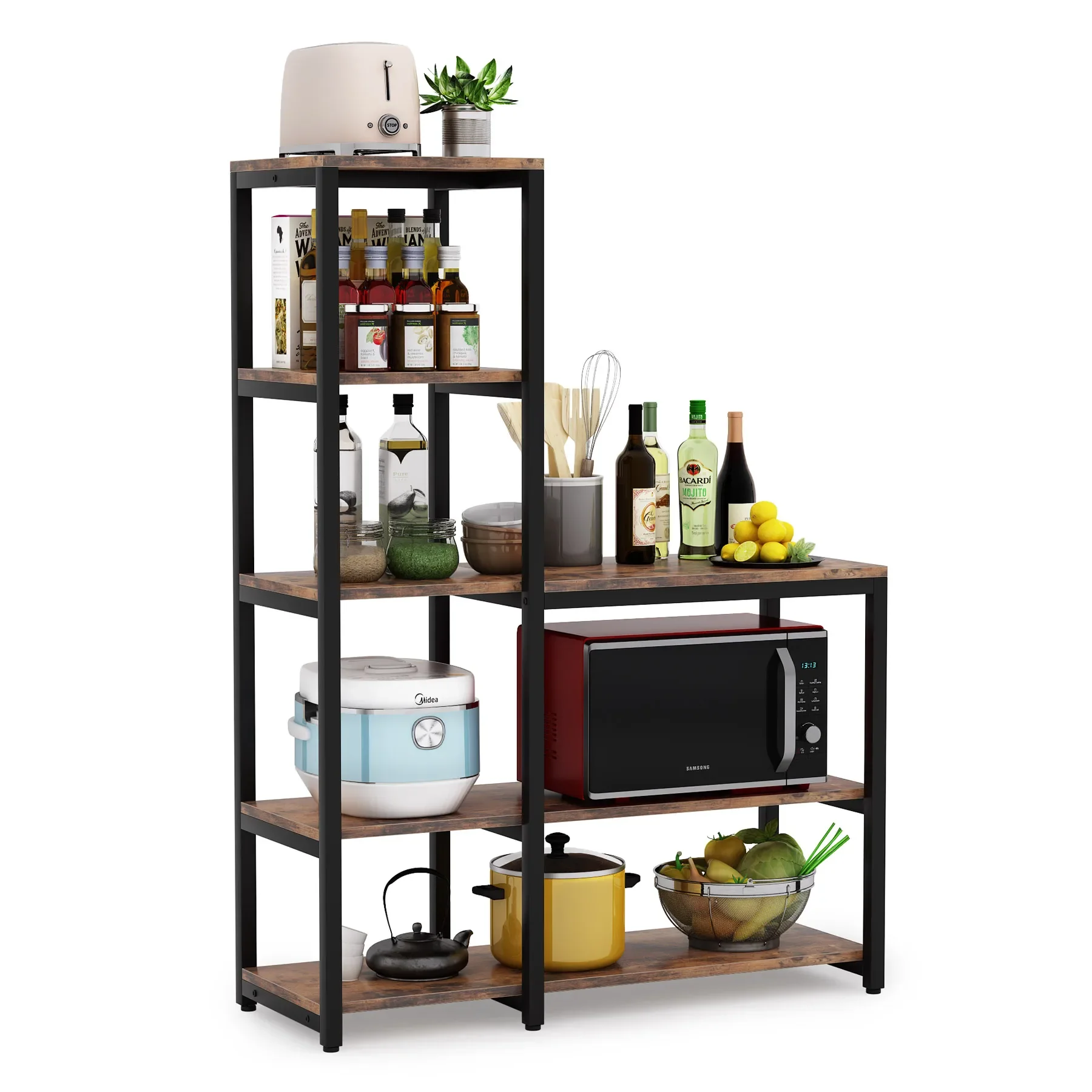 

Tribesigns kitchen Baker's Rack Accessories 5-Tier Microwave Oven Stand Shelf