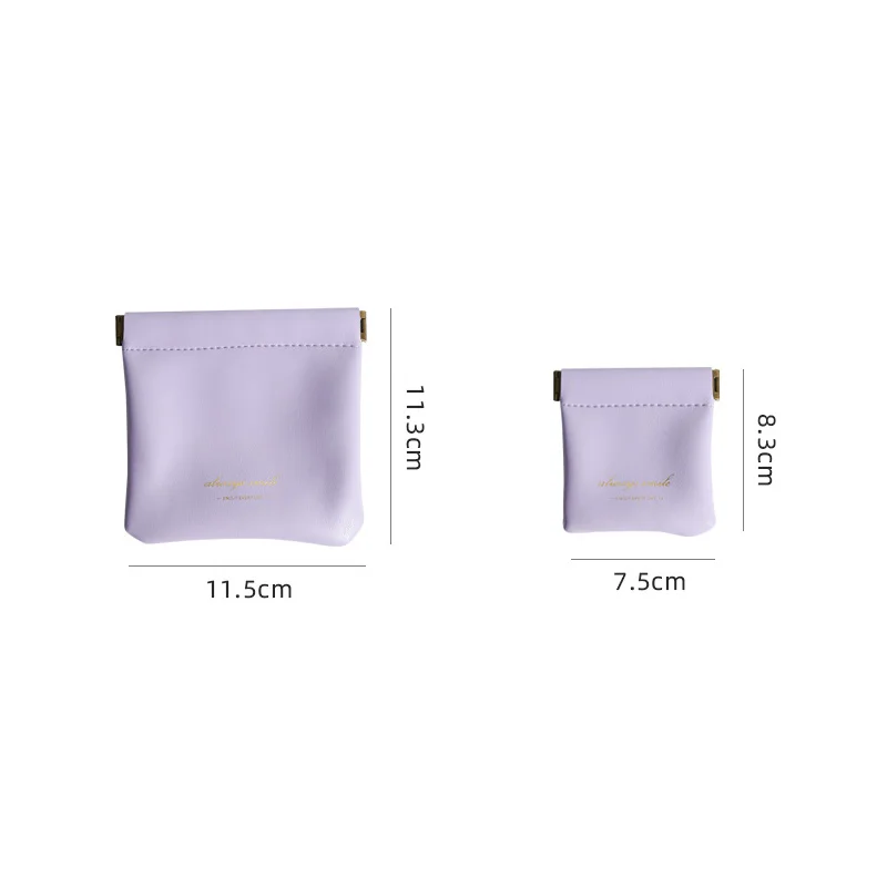 Portable Small Leather Pouch for Women Soft PU Mini Purse Coin Key Bag Earphone Lipstick Cosmetic Storage Bag Organizer