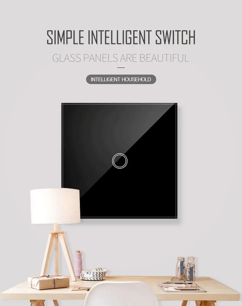 EU Touch Switch LED Crystal Glass Panel Wall Light Switch 1/2/3 Gang AC100-240V Interruttore
