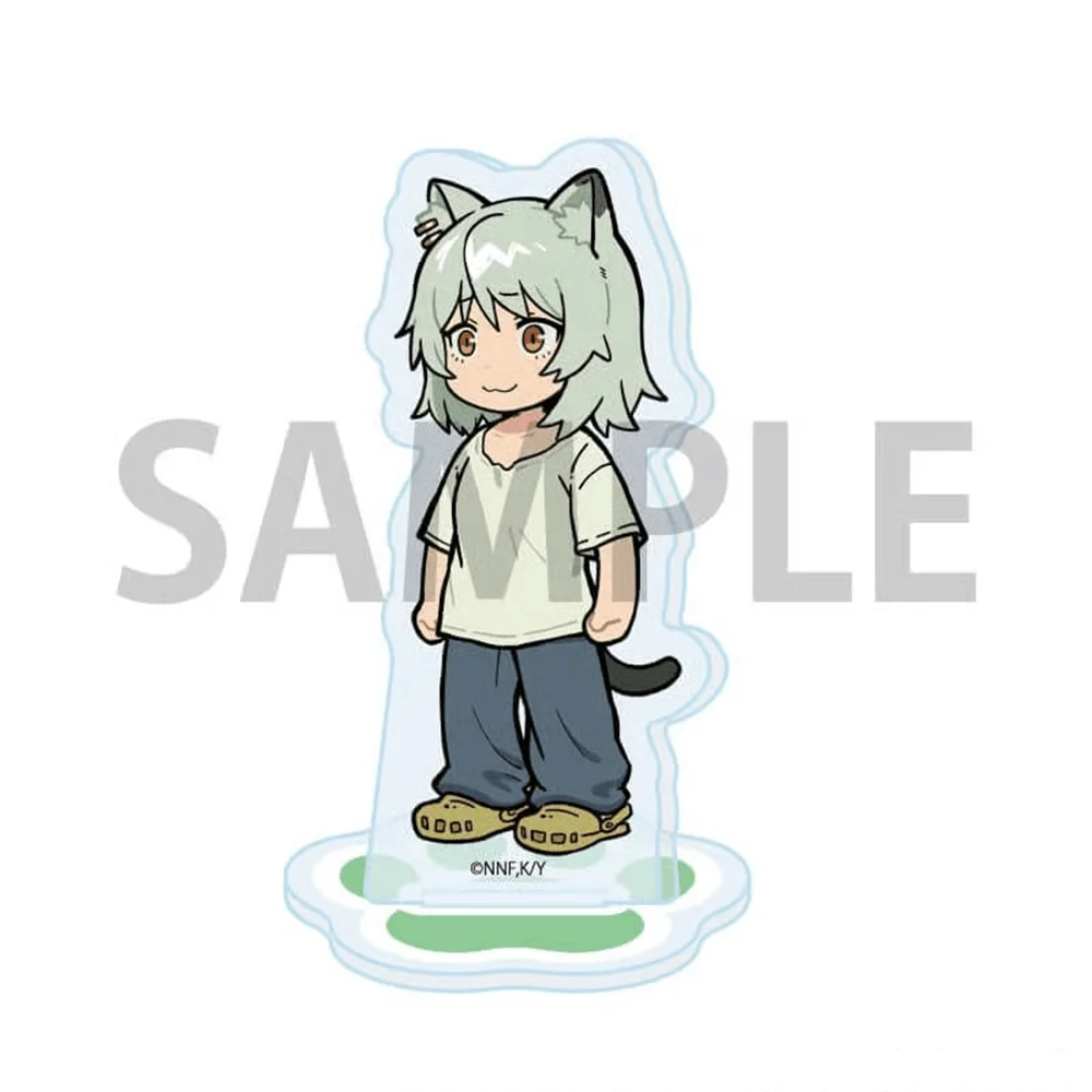 Yani Neko Yaniko 10cm Acrylic Stand Keychain Chibi Cat Ear Standing Casual Daily Outfit Ver Desk Room Decor Ornament Toy Gift