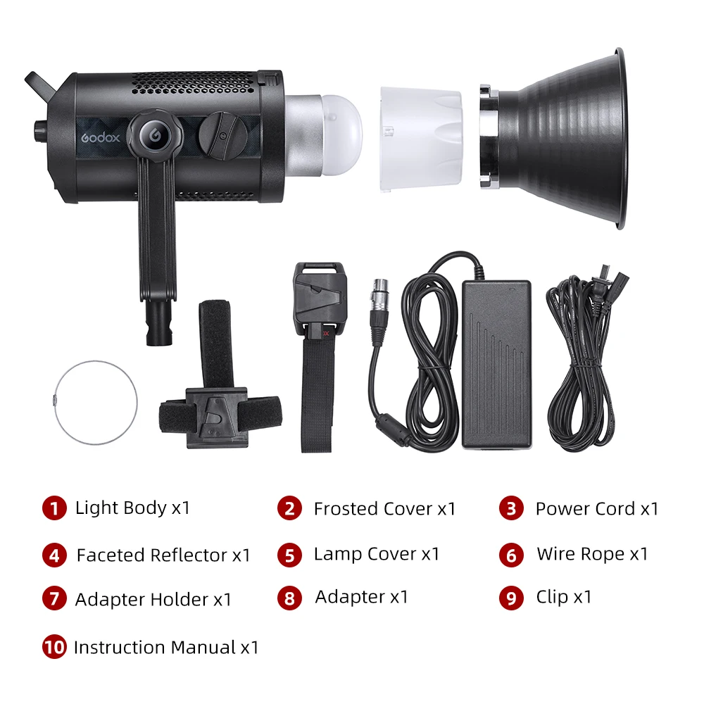 Luz de vídeo LED Godox para fotografia ao vivo, Bi-Color, SZ200Bi, SZ200, Bi, 200W, 2800-6500K