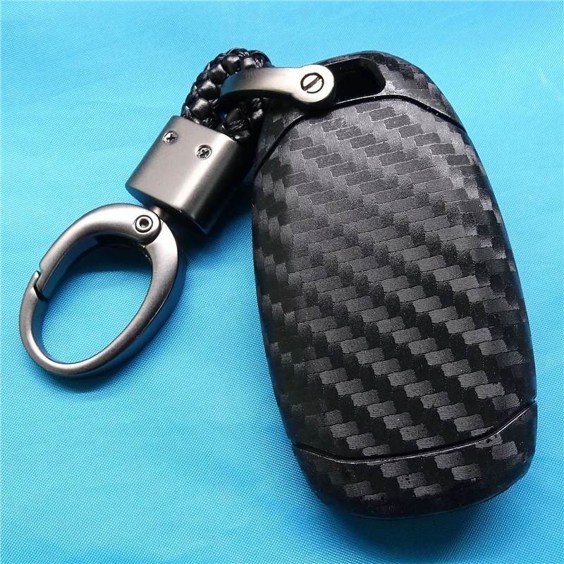 1 Pcs Car Key Fob Case Cover Carbon Silicone For Hyundai i30 i35 i40 Kona Azera Elantra Solaris Grandeur Ig Accent Santa