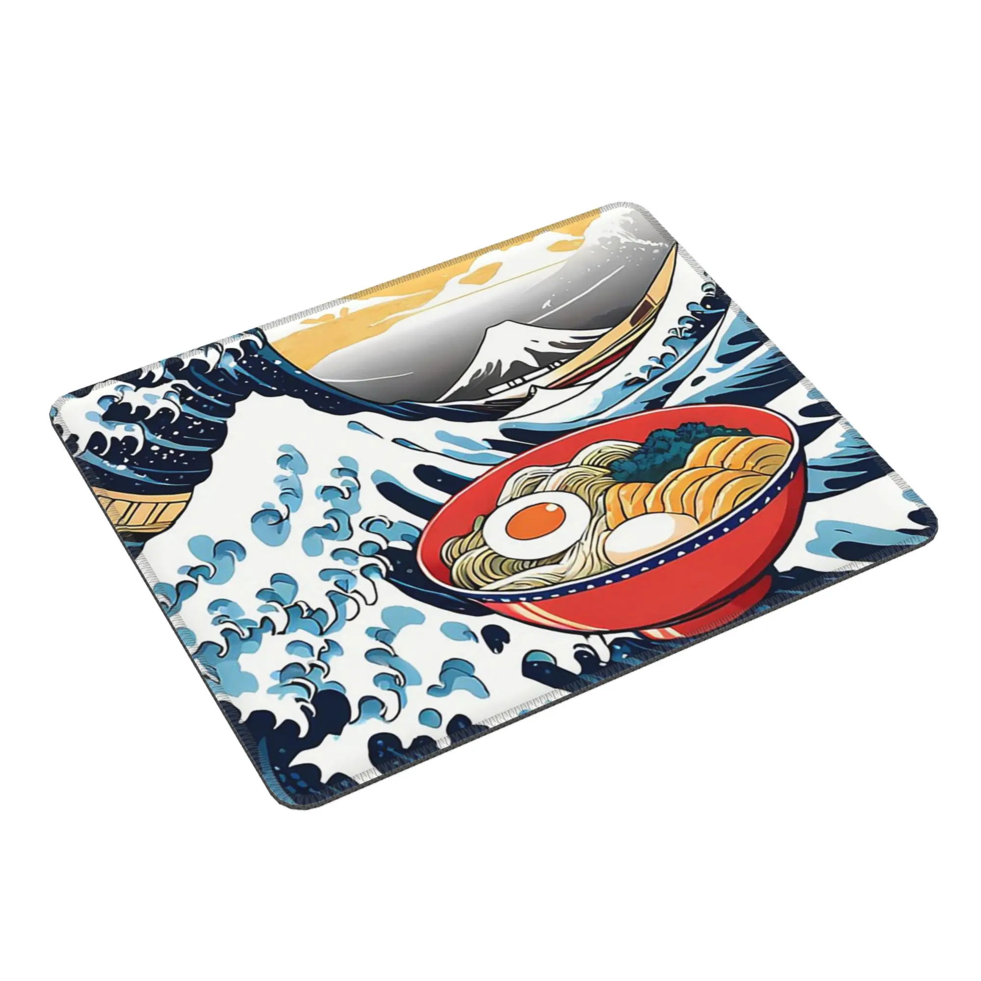 Ukiyo-E Art Style Waves And Ramen Mouse Pad Computer Keyboard Mouse Mat Gaming PC Laptop Desk Mat Office Table Mats