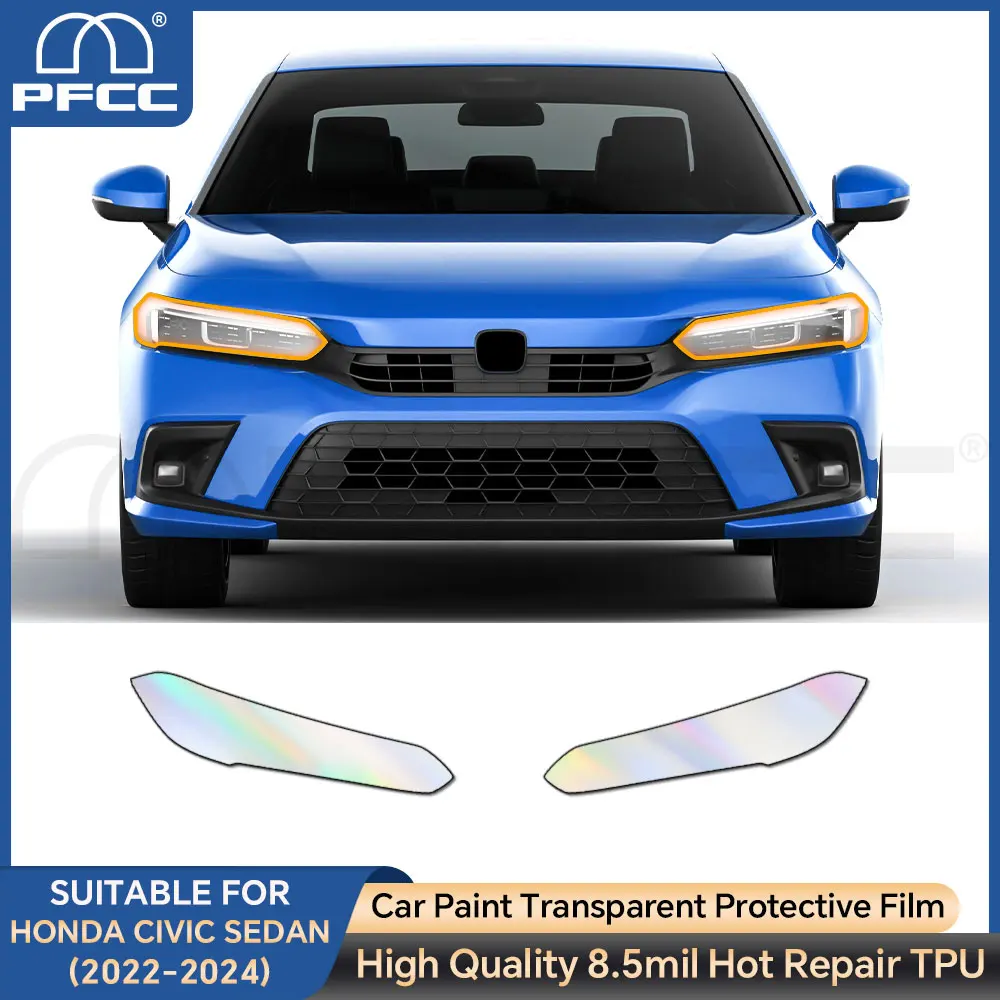 

For Honda Civic Sedan 2022-2024 Headlight Rearview Film TPU Protection Film Car Sticker Resistan Anti-scratch Clear Accessories