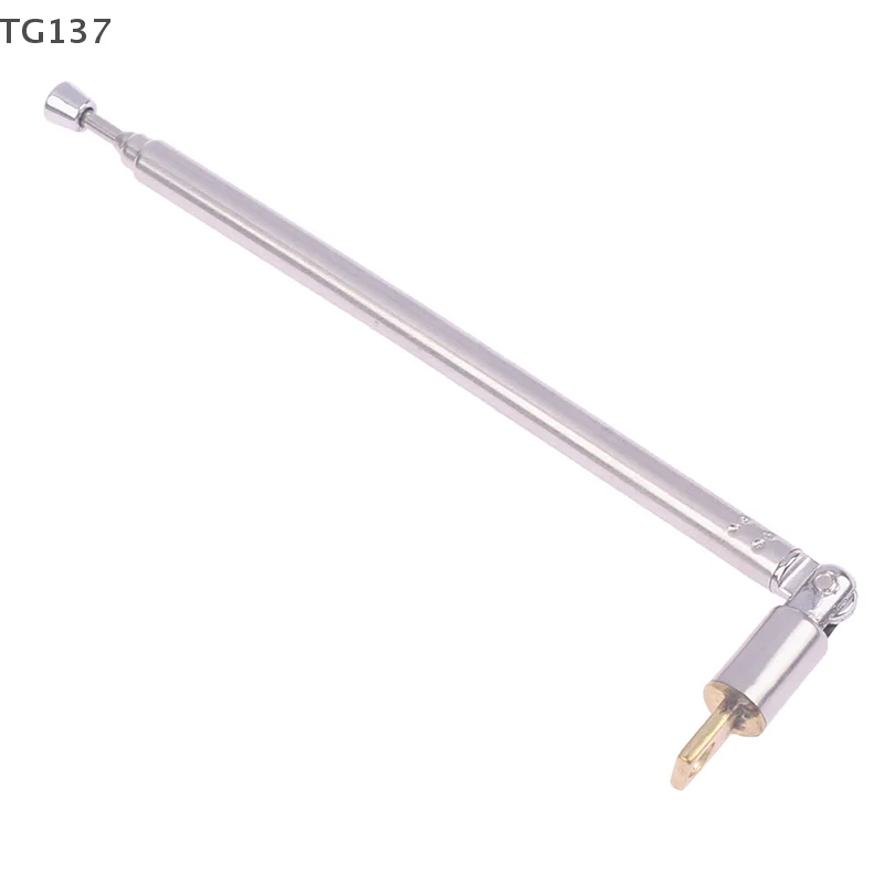 1Pc Universal Stainless Steel AM FM Radio Antenna 4 Section Telescopic Head Speaker Radio Pull Rod