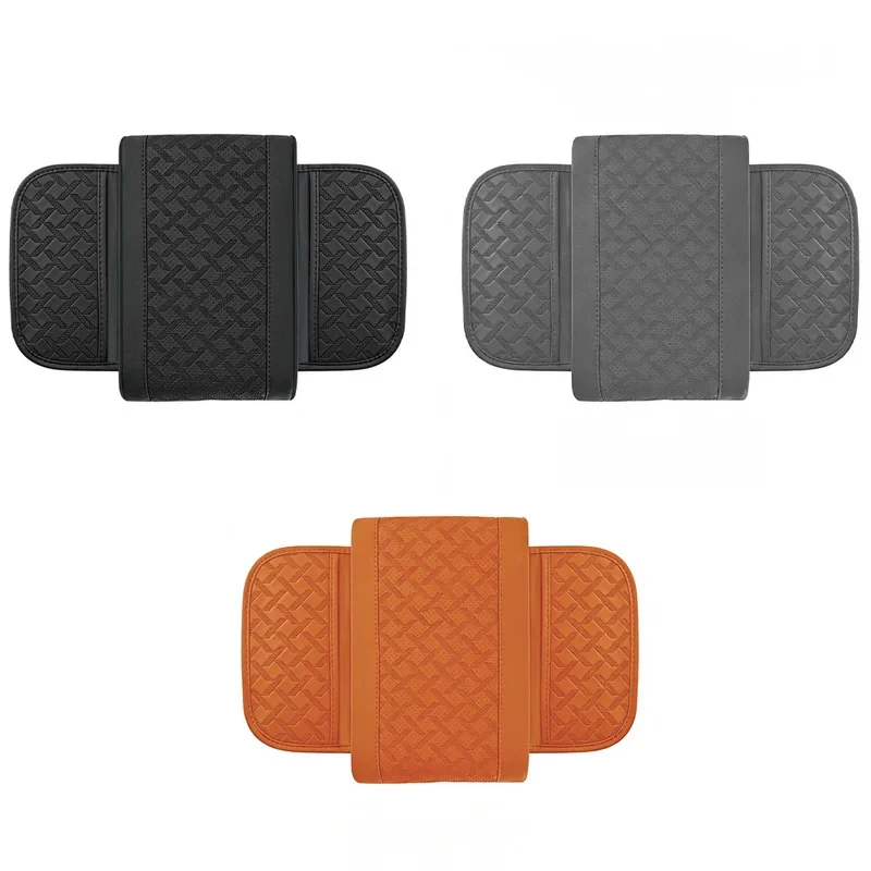 

Car Armrest Mat for Vehicles – Gray Quilted Cover with Side Storage Pockets, Scratch-Resistant Surface & Tool-Free Installation