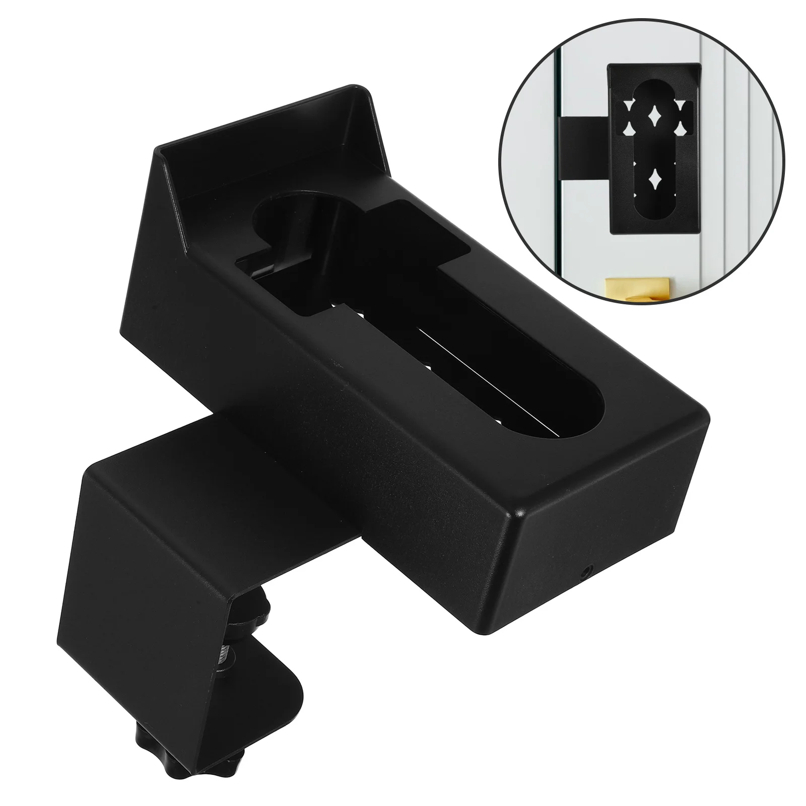 Uchwyt do dzwonka bez wiercenia, zabezpieczający przed kradzieżą, uniwersalny, odporny na warunki atmosferyczne, metalowy wspornik, łatwy montaż.