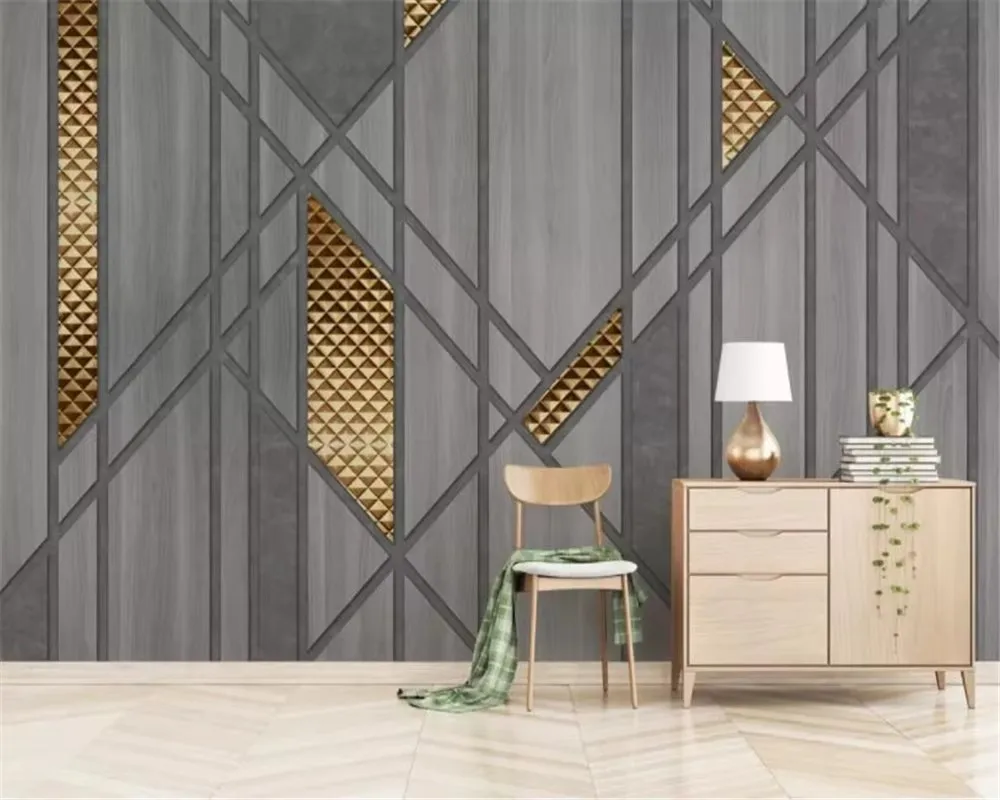 Custom Wallpaper Personality board geometry Fashion Decorative Living Room Bedroom Background 3D Wallpaper flooring
