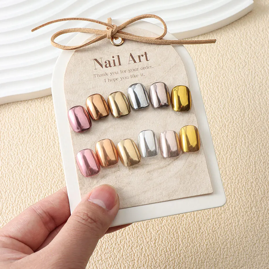 6pc or métallique miroir paillettes Nail Art poussière Rose or argent poudre UV Gel vernis Chrome frottant Pigment flocon manucure décor