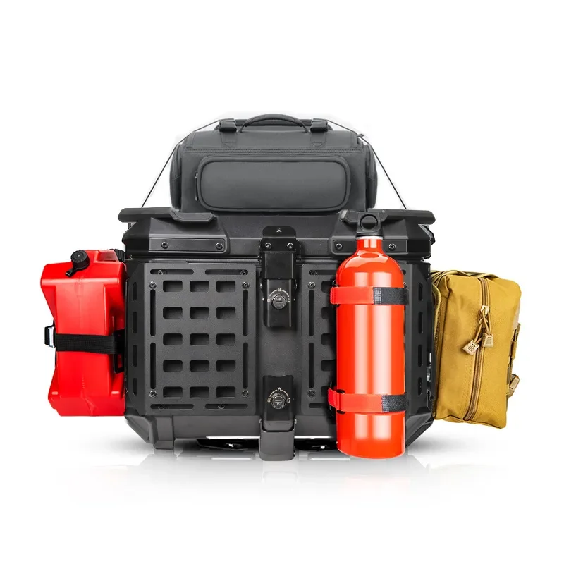 45L Multifunctional Armored Black Motorcycle Aluminum Alloy  Scooter Electric Vehicle Trunk Storage