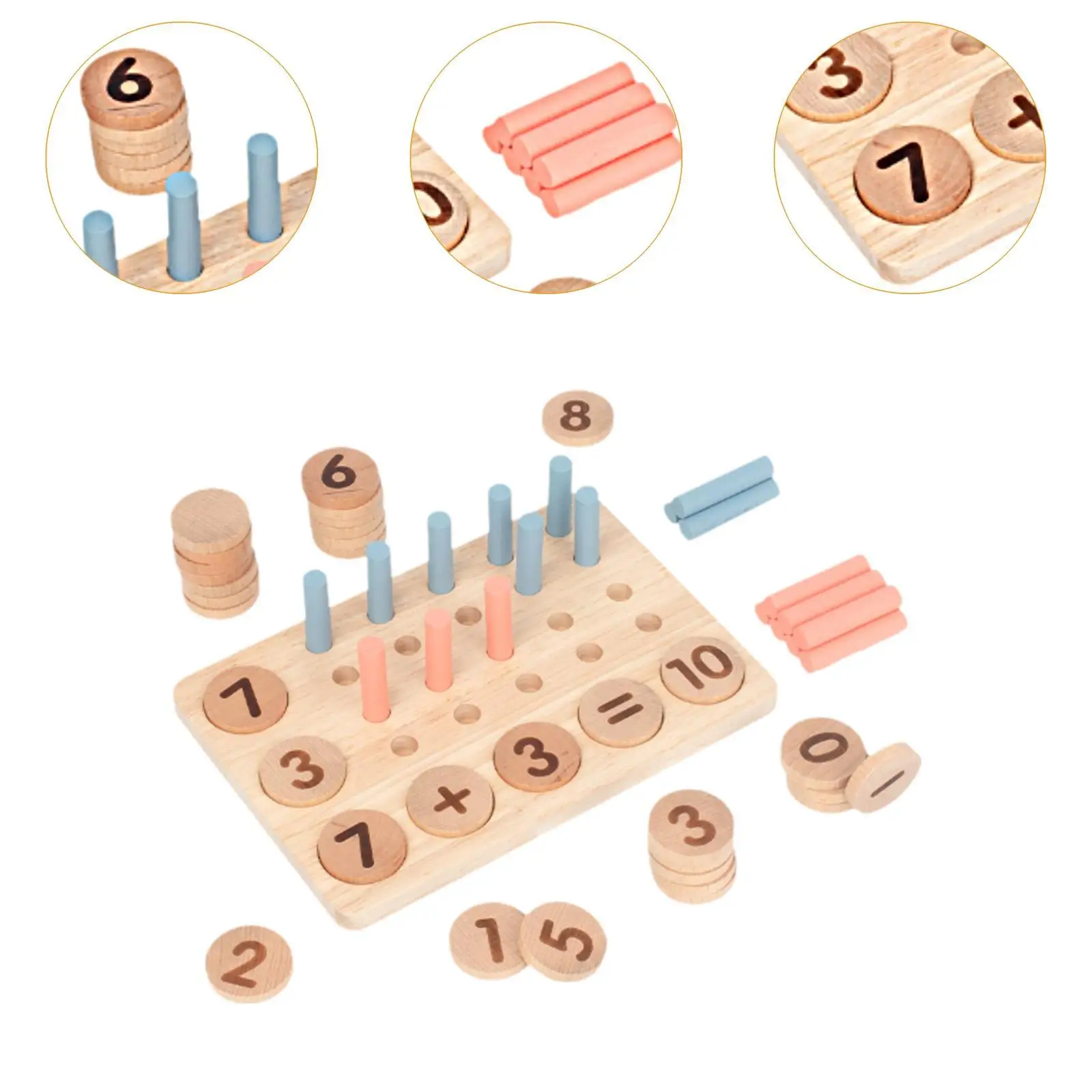 Wooden Educational Number Puzzle Early Education for Preschoolers Kids