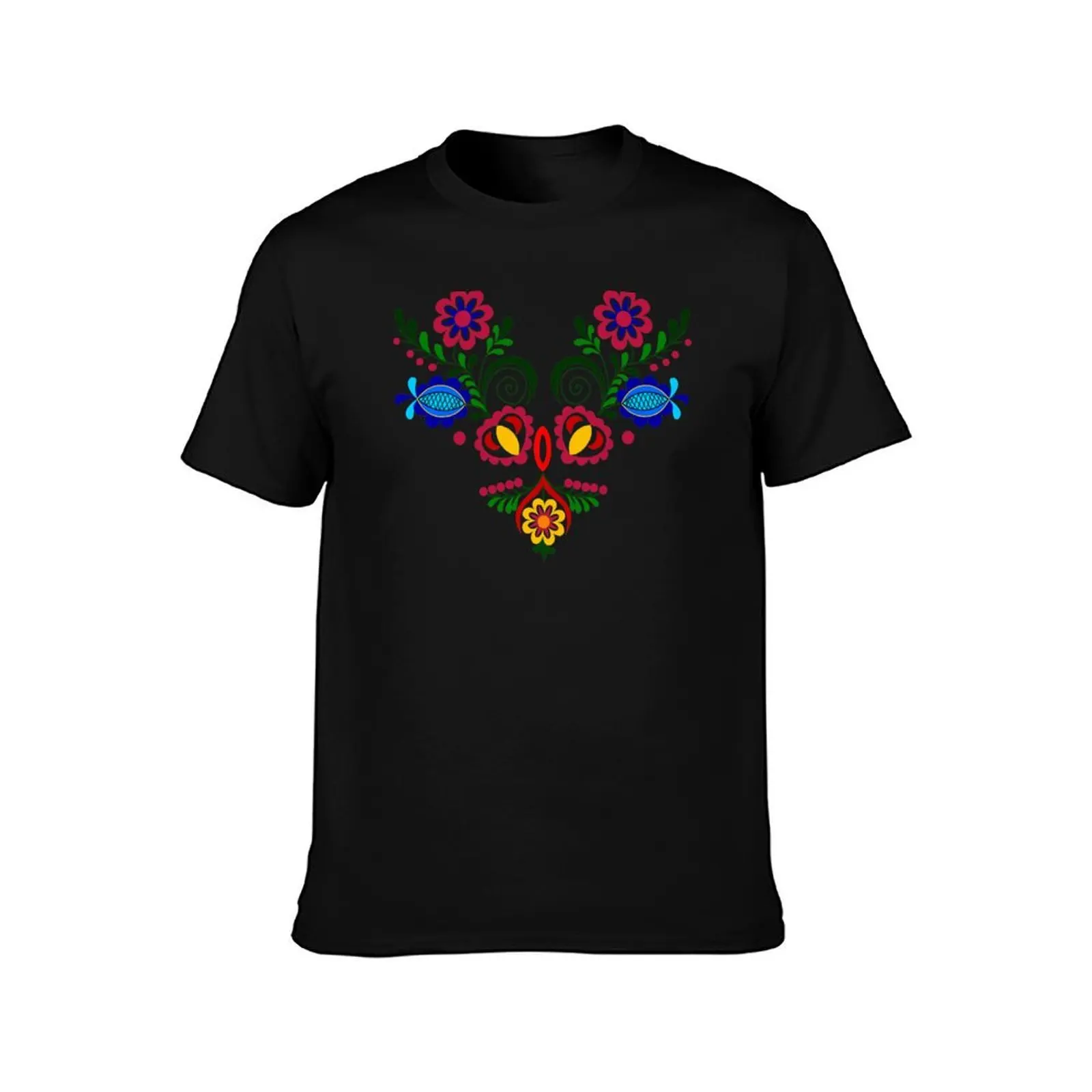 Multi Colored Ornament T-Shirt, Summer Casual Cotton Tee, Oversized Streetwear Tops, Vintage Graphic Print, Unisex Men Women