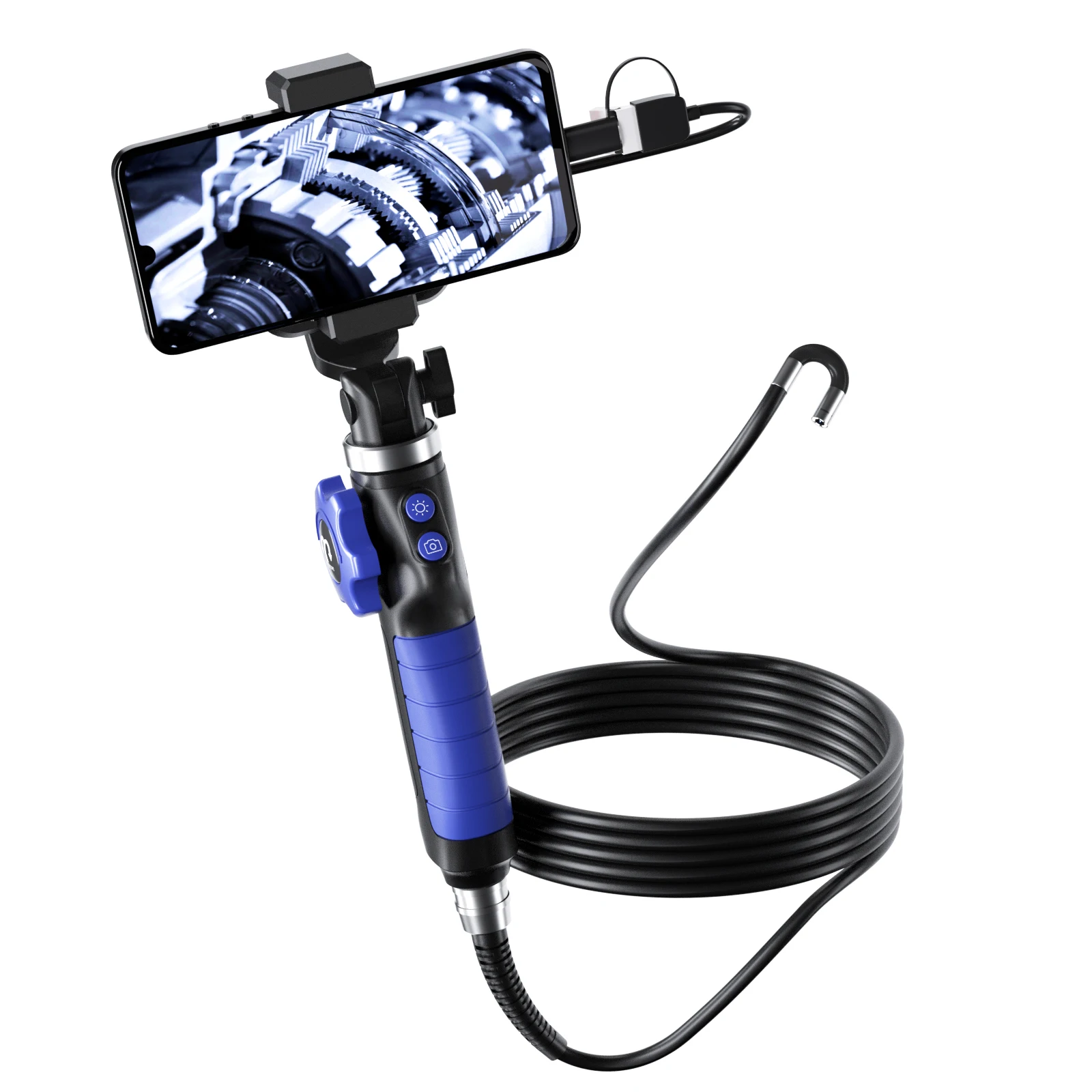 2MP 1080P 6mm 3in1 USB  2 Way Articulate 180Degree Rotation Steering Industrial Endoscope Inspection Microscope Camera 3Meter