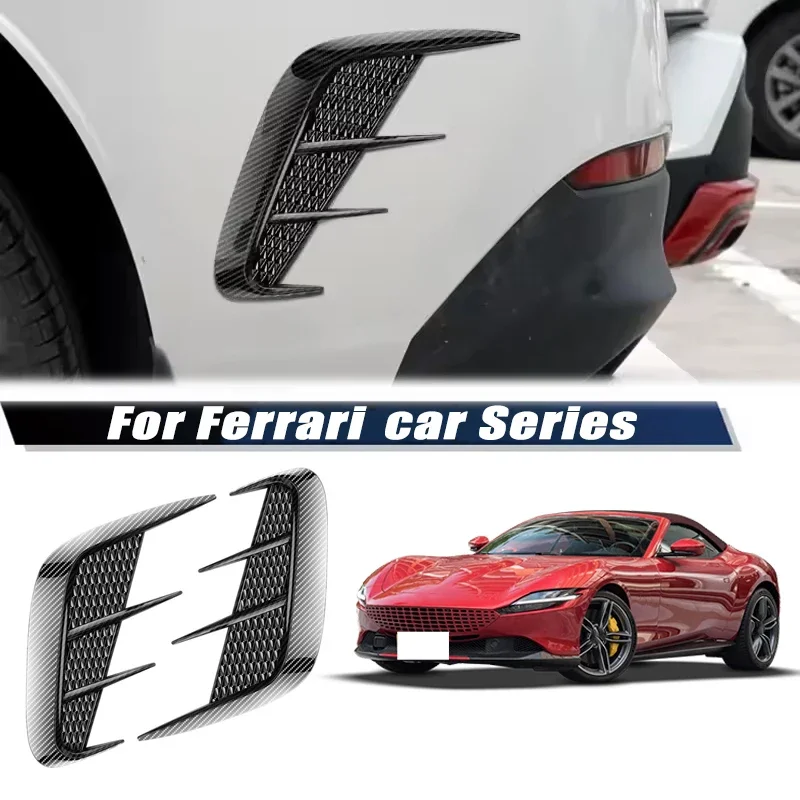 Carbon Fiber Car Fender Trim Car Sticker Shark Gills Simulation Side Intake Body Sticker Accessories For Ferrari Car Series