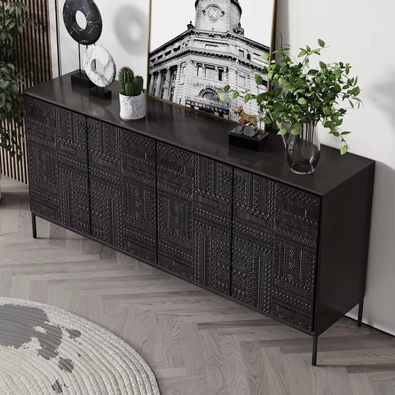 

Luxury style bedroom living room engraved large capacity TV cabinet with storage