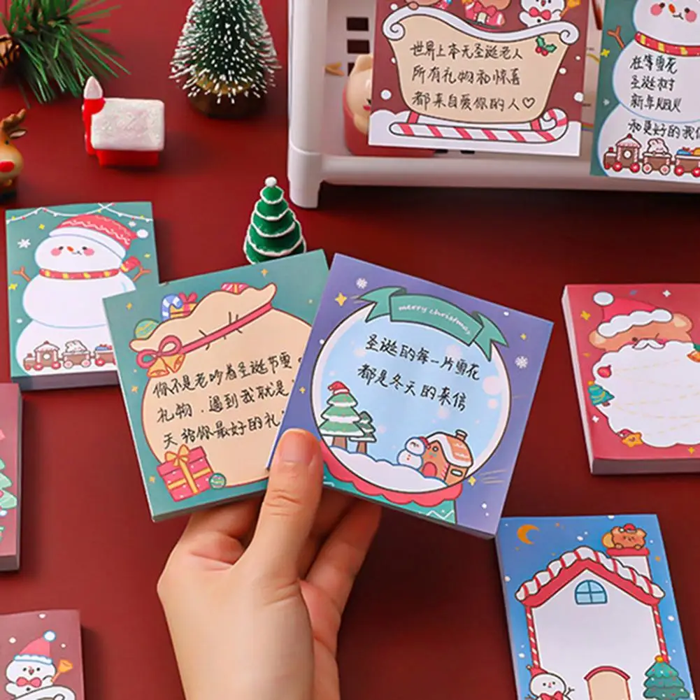 Sticky Note Christmas Pattern Cartoon Girls Self-adhesive Stationery Strong Stickiness Rectangular Sticky Note Pad