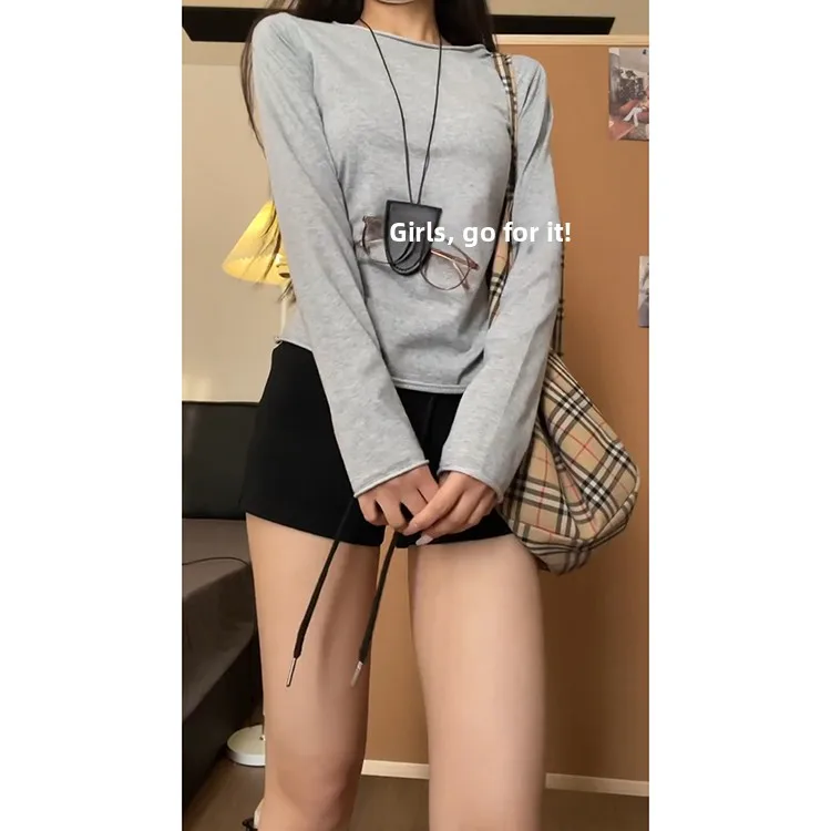 Bla Retro Dstring Pantaloni sportivi slim fit Donna Estate 2025 Nuovi pantaloni Sle Hot ort Pantaloni casual a gamba dritta a vita alta