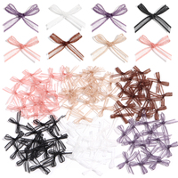 30Pcs 2.5*1.5cm Organza Ribbon Bow Small Size Satin Ribbon Bows For DIY Manicure Headwear Clothes Decor Accessories Supplies