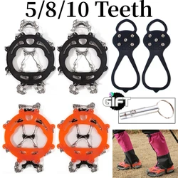 10 dentes crampon montanhismo neve antiderrapante crampon sapato capa de gelo agarrar esqui garra caminhadas escalada proteção engrenagem