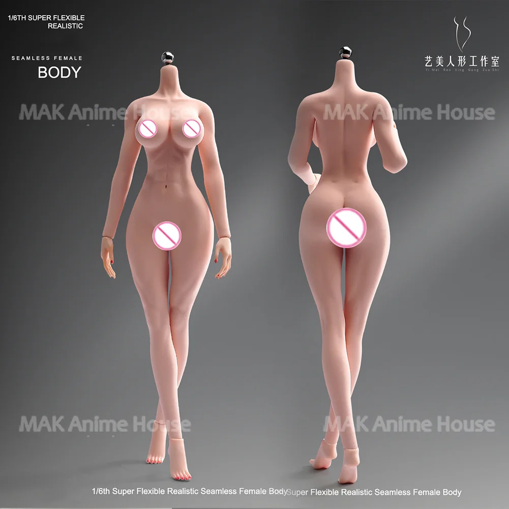متوفر YM501 YM502 YM506 YM508 1/6 أنثى التفاصيل الفسيولوجية سلس الجسم 12 ''الجندي مرنة عمل الشكل دمية الجسم #2