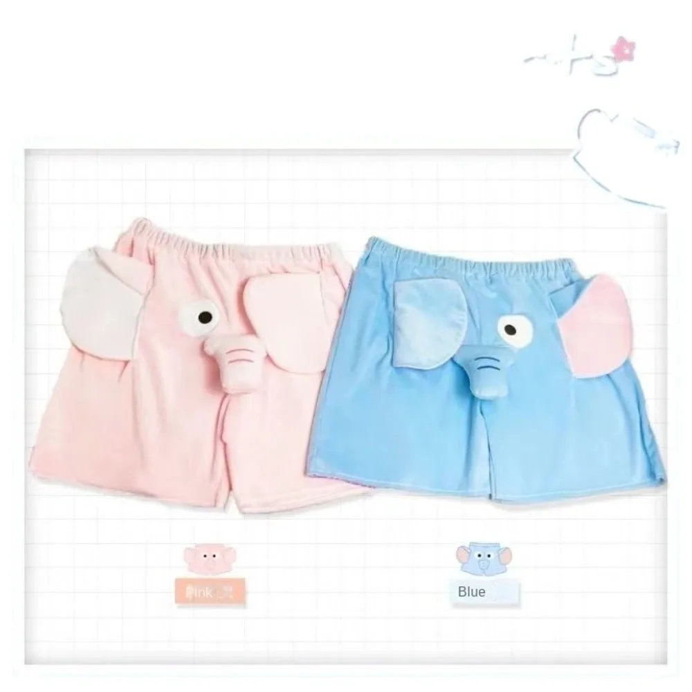 Embroidered Little Flying Elephant Shorts Pants Plush Elastic Couple Sleeping Pants Cute Elephant Funny Pajama Pants Women Men