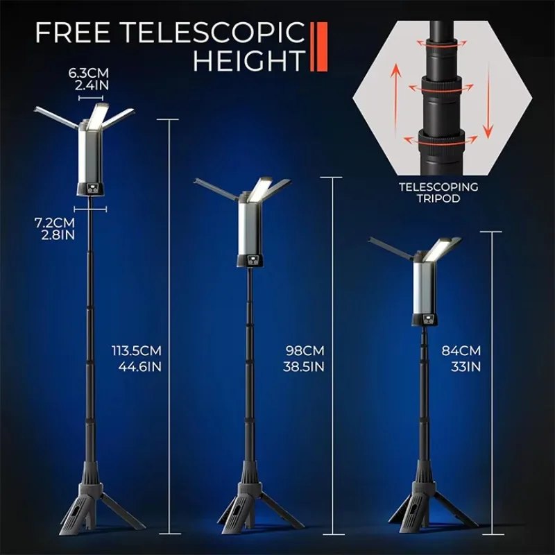 Lumen Multifunction Wireless Portable Flexible Light Emitting Diode Work Light with Stand Tripod