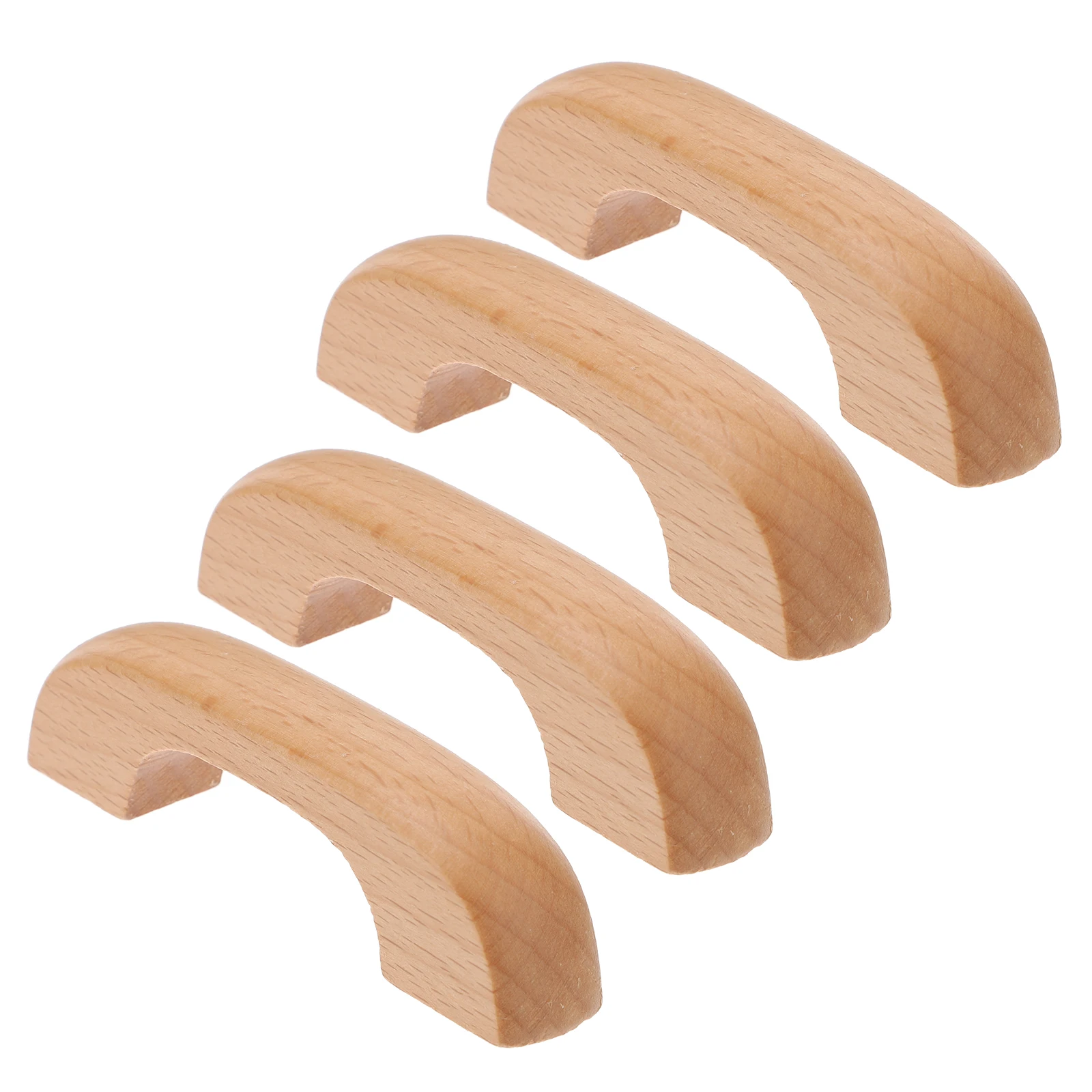 

4pcs Solid Wood Cabinet Drawer Pulls Retro Door Handles for Dresser Kitchen Wardrobe Cupboard Beech Material Durable Smooth
